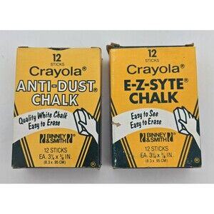 Vintage Crayola Chalk Boxes EZ Syte and Anti Dust 1 Each School Supply Lot